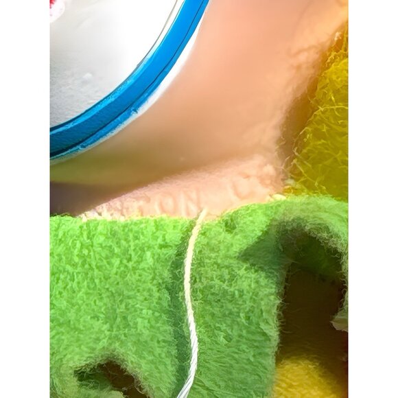 Vtg Rushton Rubber Face Clown Doll 70s Neon Hair Soft Body Happy Clapping Elf - Picture 9 of 14